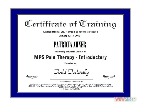 Pain Therapy Neuro-stim Certificate