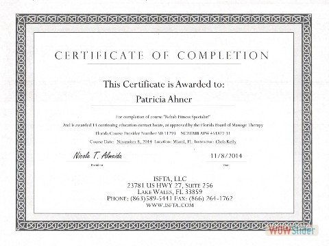 Rehab Fitness Specialist Certificate