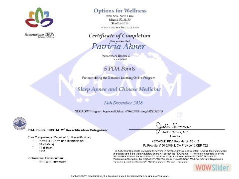 Sleep Apnea Certificate